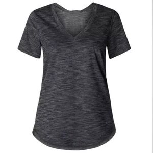 Lululemon What The Sport Tee Heathered Black/ gray Sz 4 *K7